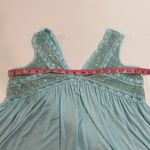 POL  Blue Sequin Lace Boho Tank Top Size Small Flowy Embroidered Festival Style Photo 6