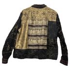 Chico's Chico’s Silk Button-Front Shirt Women’s Size 1 Medium Art To Wear Tribal Boho Photo 3