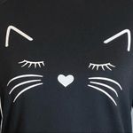 Beyove Black Cat Face Sweatshirt Photo 1