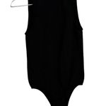 Aritzia Sunday Best Black Bodysuit Ribbed Knit V-Neck Sleeveless Size Medium Photo 4