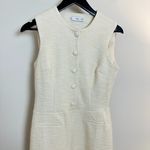 Mango  Sleeveless Tweed Jumpsuit in Cream Size Small Photo 3