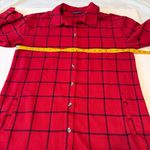 Isaac Mizrahi Live Flannel Shacket Plaid Women’s Medium Red Pockets Long Sleeve Photo 4