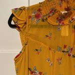 Floral blouse with smock neck line Size L Photo 4