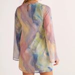 Nasty Gal Chiffon Marble Print Flared Sleeve Tunic Mini Dress Photo 2