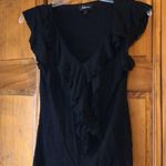 Iz Byer Black Lace Ruffle Crop Top Small Photo 0