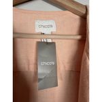 Chico's Linen Jacket Large 2 Women Cropped Drape Open Front Lagenlook Utility Photo 3