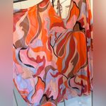 Vibrant Multicolor Cold Shoulder coverup Dress with nude slip inside size L Red Size L Photo 1