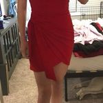 Tobi Red Wrap Cocktail Dress Photo 0