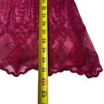 Ecote Burgundy Embroidered See Through Needs Lining Mini Dress Sz Small | 71-20 Photo 3