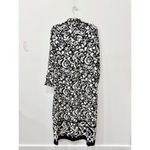 ZARA Floral Printed Button Front Maxi Shirt Dress Black White Women's Size XL Photo 5