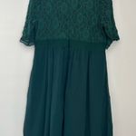 NWT Pinup Fashion Cocktail Dresses Women Lace Top Chiffon Emerald Green Dress Size 14W Photo 11