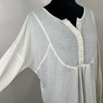 Lucky Brand  Waffle Knit Henley Style V Neck Long Sleeve Tunic Top Photo 2