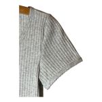 American Eagle ‎ Shirt Women Small Gray Ribbed Knit V Neck Henley Baby Tee NWT Photo 6