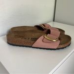 Birkenstock New  Madrid Big Buckle Nubuck Leather Sandals in Soft Pink Photo 3