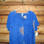 NWT Blue Vintage 90's Batik Swim Cover Tunic Top Blue Size M Photo 2