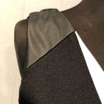 Ann Taylor Day Dress Stretch Poly Blend Black Tan White Dbl V Neck Lined Zipper Photo 9