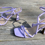 BP . Ashlyn Purple Square Toe Strappy Heeled Sandals‎ size 6.5 Photo 0