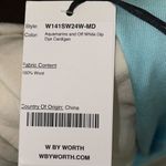 W By Worth NWT!  Aquamarine and Off White Dip Dye Cardigan Size Medium Photo 4