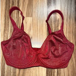 Victoria's Secret Vintage Victoria Secret Bra 34DD Red Glitter Shimmer Unlined Underwire 2002‎ Photo 0