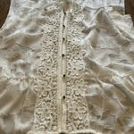 Daniel Rainn Size Small White Semi-Sheer Tunic Sleeveless Top Lace Crocheted Photo 3