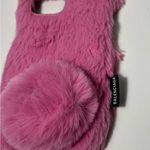 Balenciaga  Fluffy Bunny Ears Crossbody iPhone 12 Cell Phone Case Photo 14