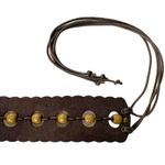 WORTH NEW YORK Brown Belt Rootbeer Suede Contrast Bead Tie Boho 2 x 31 Small NWT Photo 4
