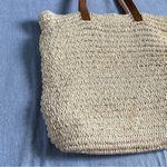 Talbots  Straw Rattan Leather Strap Tote Bag Photo 2