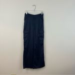 Princess Polly Navy Gilmore Cargo Pants Satin Wide Leg Size 6 Women's Photo 1