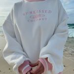 Sunkissed Coconut White And Pink Sweatshirt Photo 0