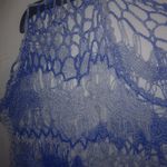 Chico's  M Blue String Crocheted Top Photo 3
