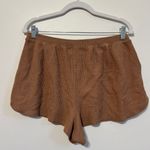Abercrombie & Fitch  Waffle Knit Shorts Size Large Tan Brown Cozy Lounge Photo 4