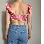 ZARA  Red and White Gingham Cottagecore Top Size Small Photo 1