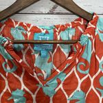 Escapada  Seahorse Sleeveless Blouse Orange Teal Blue XS Tunic Photo 1
