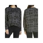 Zella Carey Hi Lo Sweatshirt in Grey Black Plaid Size small Photo 1