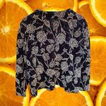 Notations  Black Velvet with Gold Flower Cardigan with Attached Velvet Top Size L Photo 5