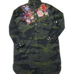 Johnny Was NWT Margot Collared Tunic in Forest Camouflage Camo Corduroy Dress S Photo 0