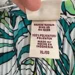 Covington Vintage Y2K  Green Retro Printed Button Front Crinkle Blouse Size XL Photo 4