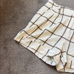 Worthington  Off White/Brown Windowpane Shorts SIZE 12 Photo 1