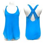 E & M  Blue Strappy Sleeveless Blouse Small Photo 1