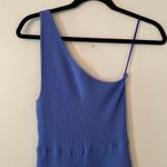 Free People NWT Women's Small Blue Waverly Ribbed One Shoulder Sweater Romper Photo 3