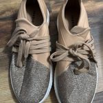 Torrid -branded sneakers nude/blush fabric upper, gold glitter toe cap Size 11W Photo 0