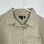 Fundamental Coast Linen Blend Short Sleeve Button Up Shirt Camp Top Beige Size S Tan Photo 3