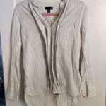 J.Crew  striped tunic size 2 womens long sleeve V neck black gray white Photo 0