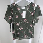 Sienna Sky Siena Sky Cold Shoulder Floral Short Sleeve Blouse SZ Small Photo 11