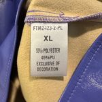 THML  Purple Faux Leather V Neck Top Photo 5