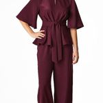 Eshakti Burgundy Bell Sleeve Blouse Photo 6