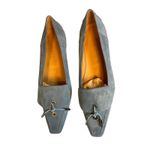 Tod's Bowed Eye Moc Suede Loafer Flats Pale Blue Women's Size 37.5 Photo 5