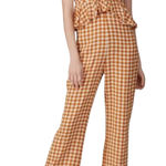 Saylor  Laken‎ Orange and White Jumpsuit with Tie-Front Detail Size S Photo 0