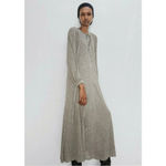 ZARA  Dress with Metallic Thread silver long sleeve with slip size med NWT Photo 1