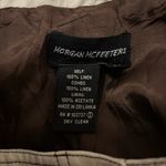 Vintage Brown & White Linen Short Sleeve Square Neck Shift Dress Tunic Photo 9